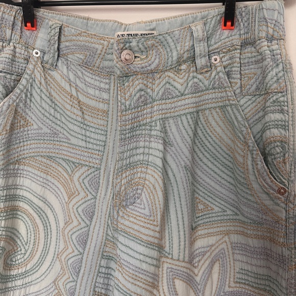 Free People ‘Solstice’ Slouchy Wide Leg Embroidery Pants- Size 25 - Picture 9 of 9